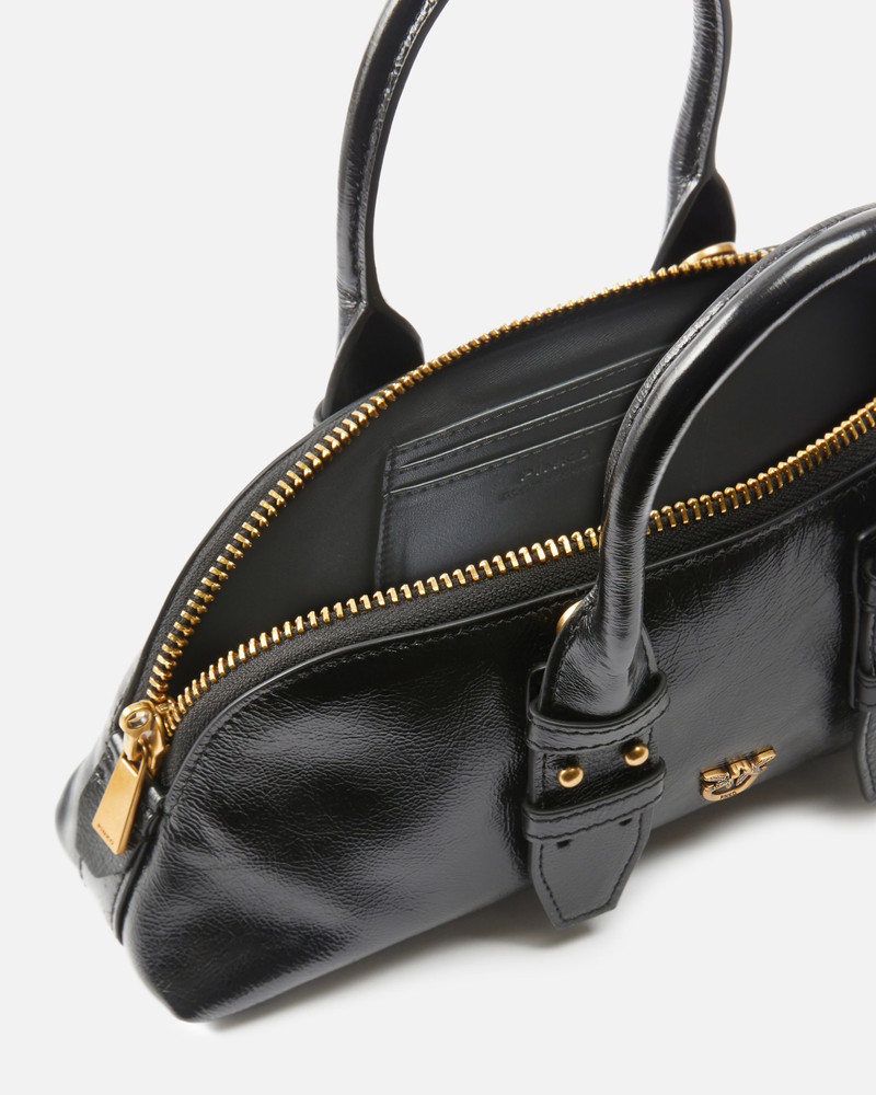 ESCAPE BAG BAGUETTE SMALL HANDBAG IN PATENT-EFFECT LEATHER 4