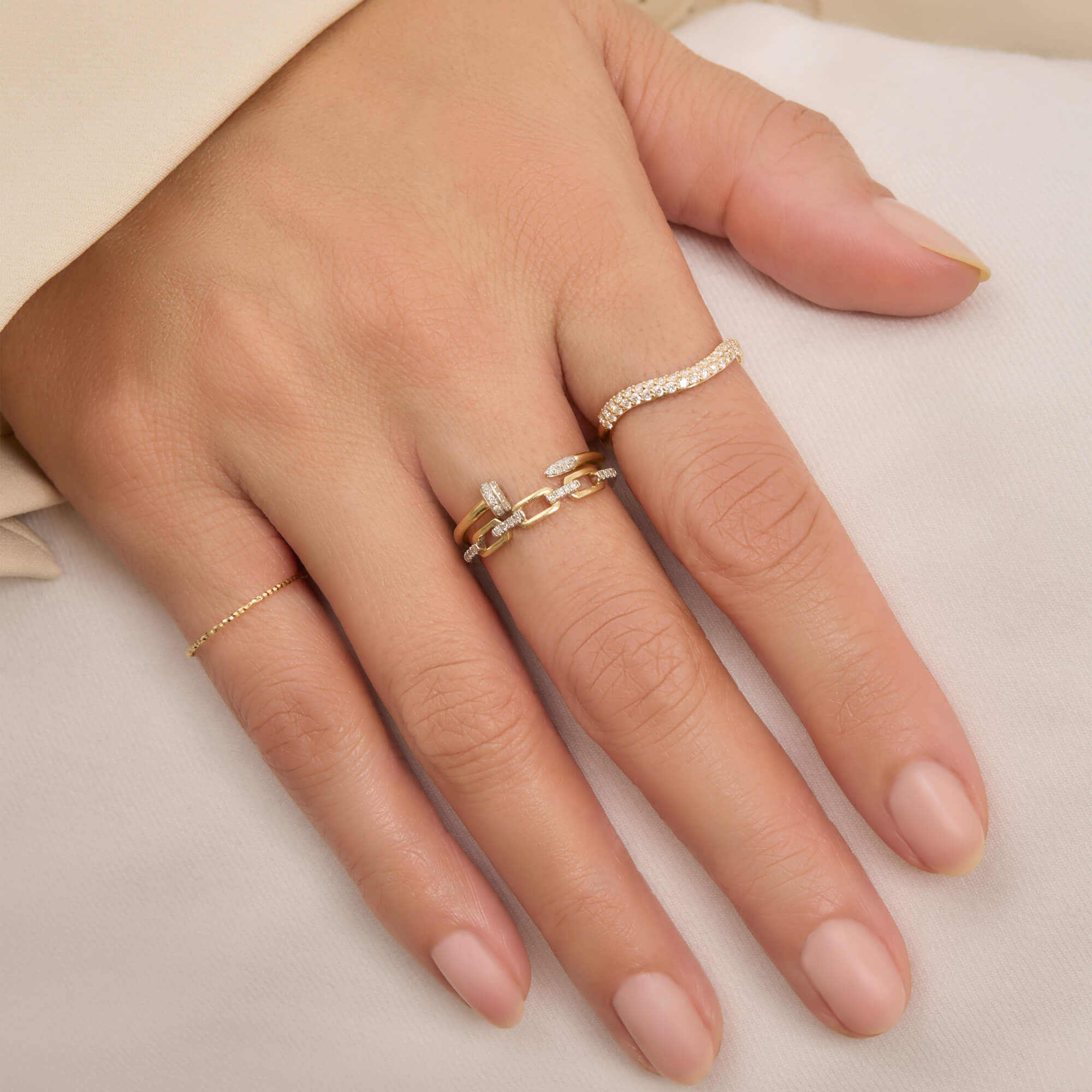 Anjelica Pave Stacking Band - 5