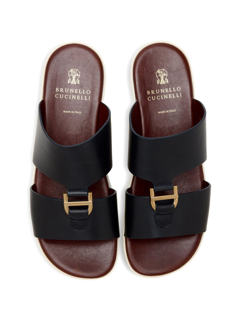 Brunello Cucinelli cutout hardware sandals outlook