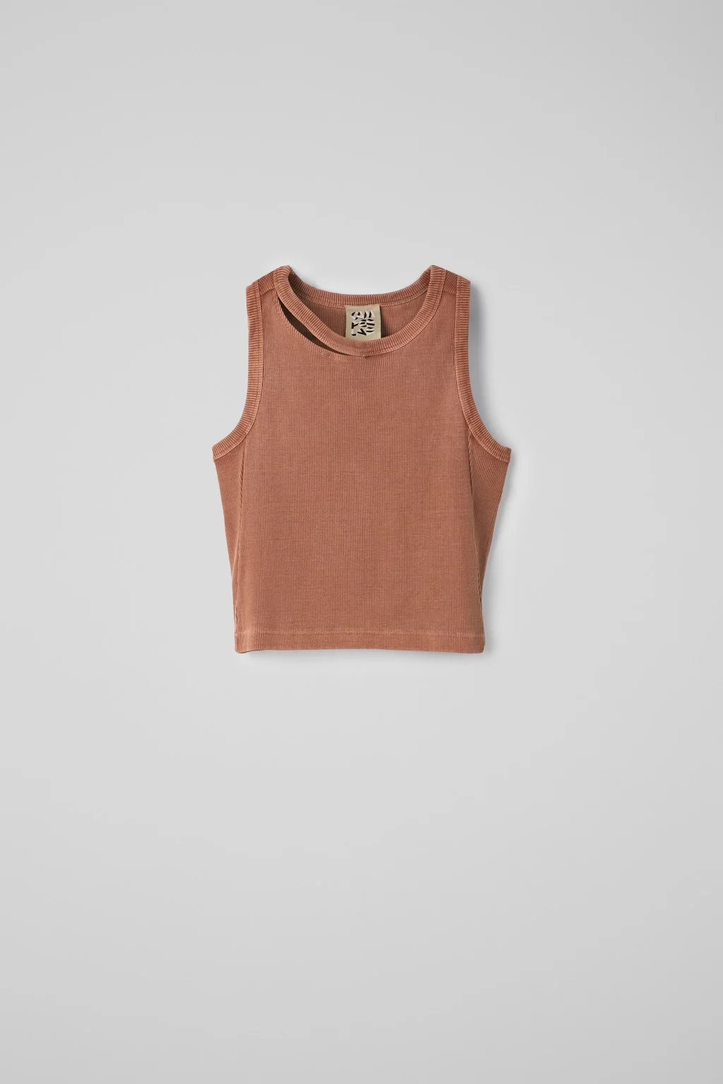 Terracotta Ribbed Tank Top - 1