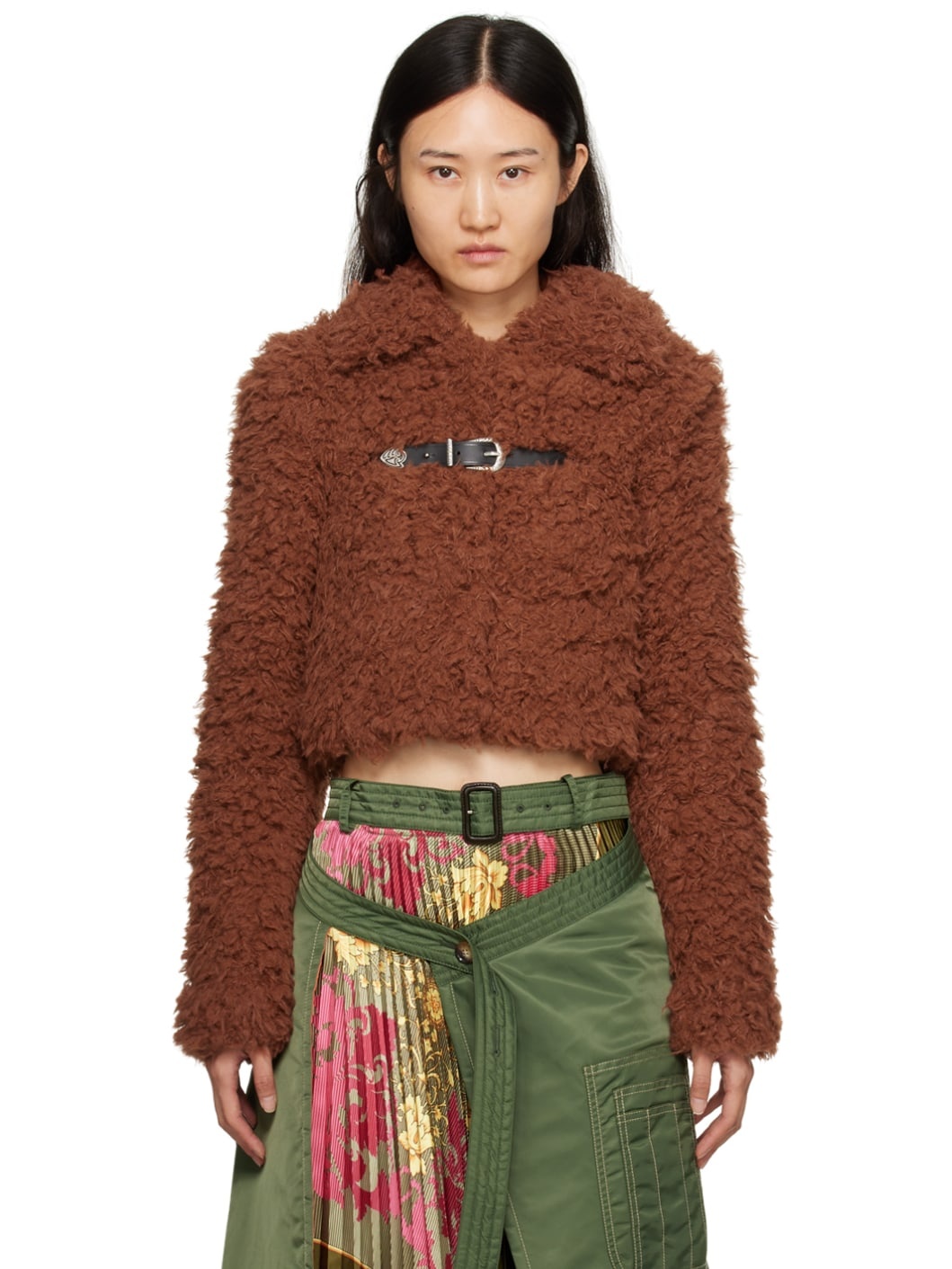 Brown Goldie Faux-Fur Cardigan - 1