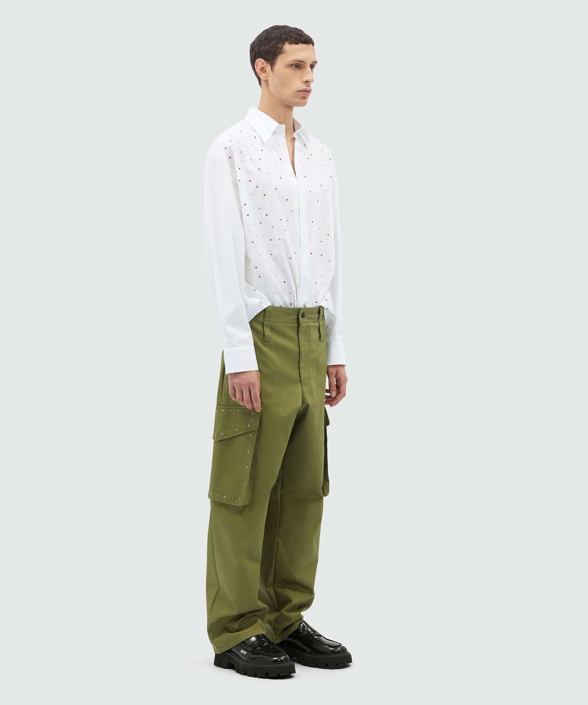 Cargo pants with multicolor studs - 4