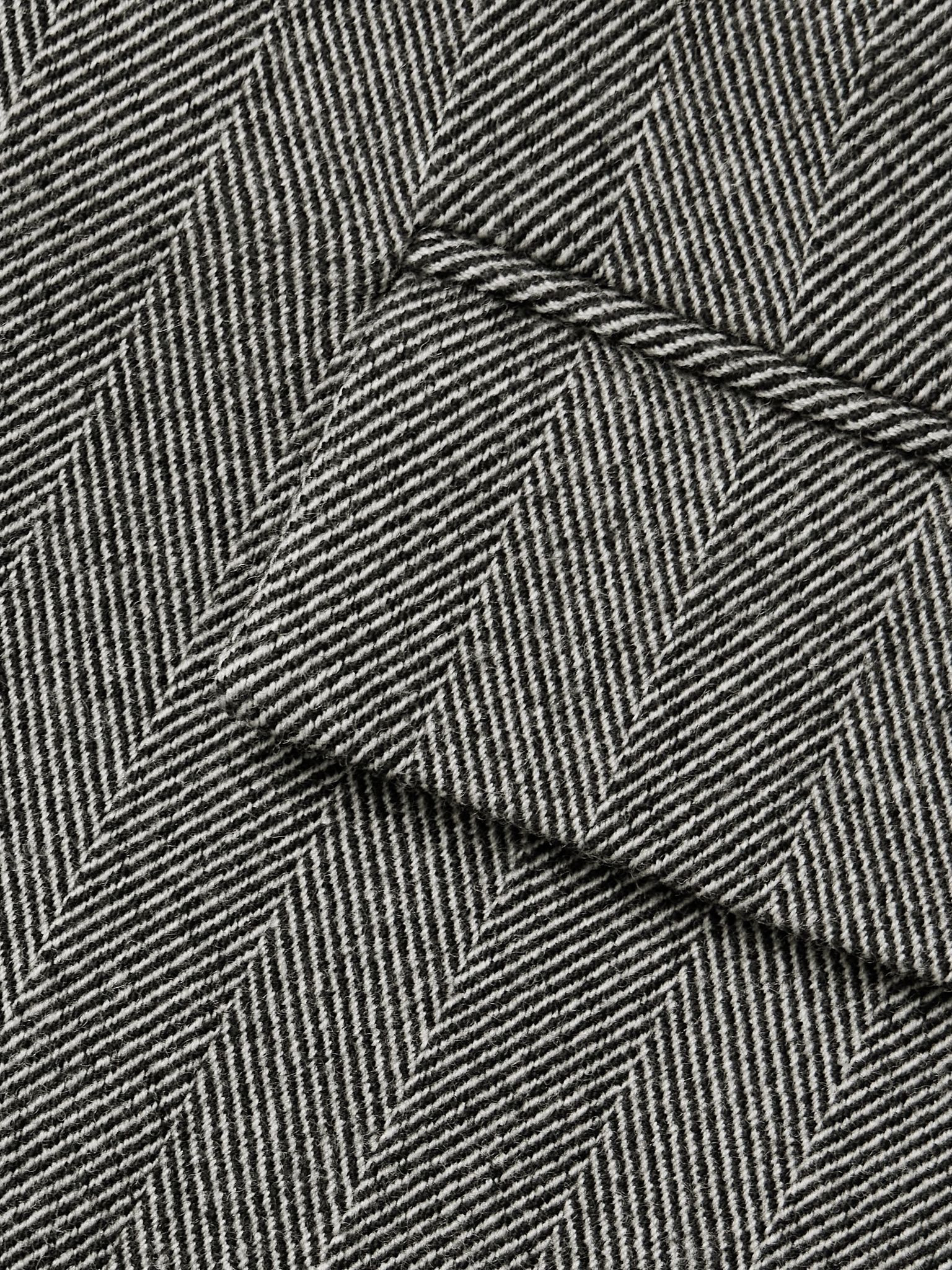 Herringbone wool-blend mini skirt Gray - 5