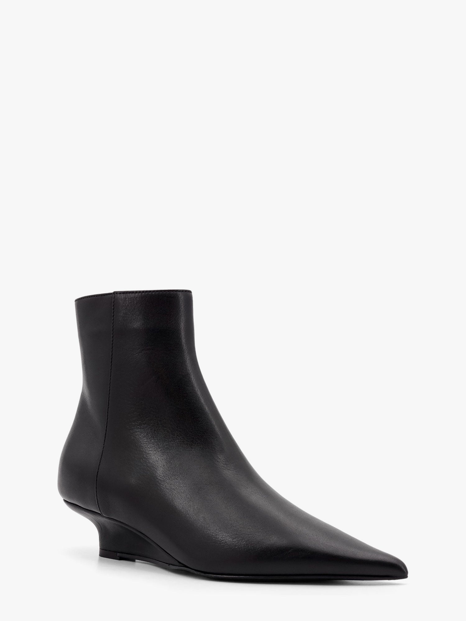 Toteme Leather Ankle Boots With Wedge Heel - 2