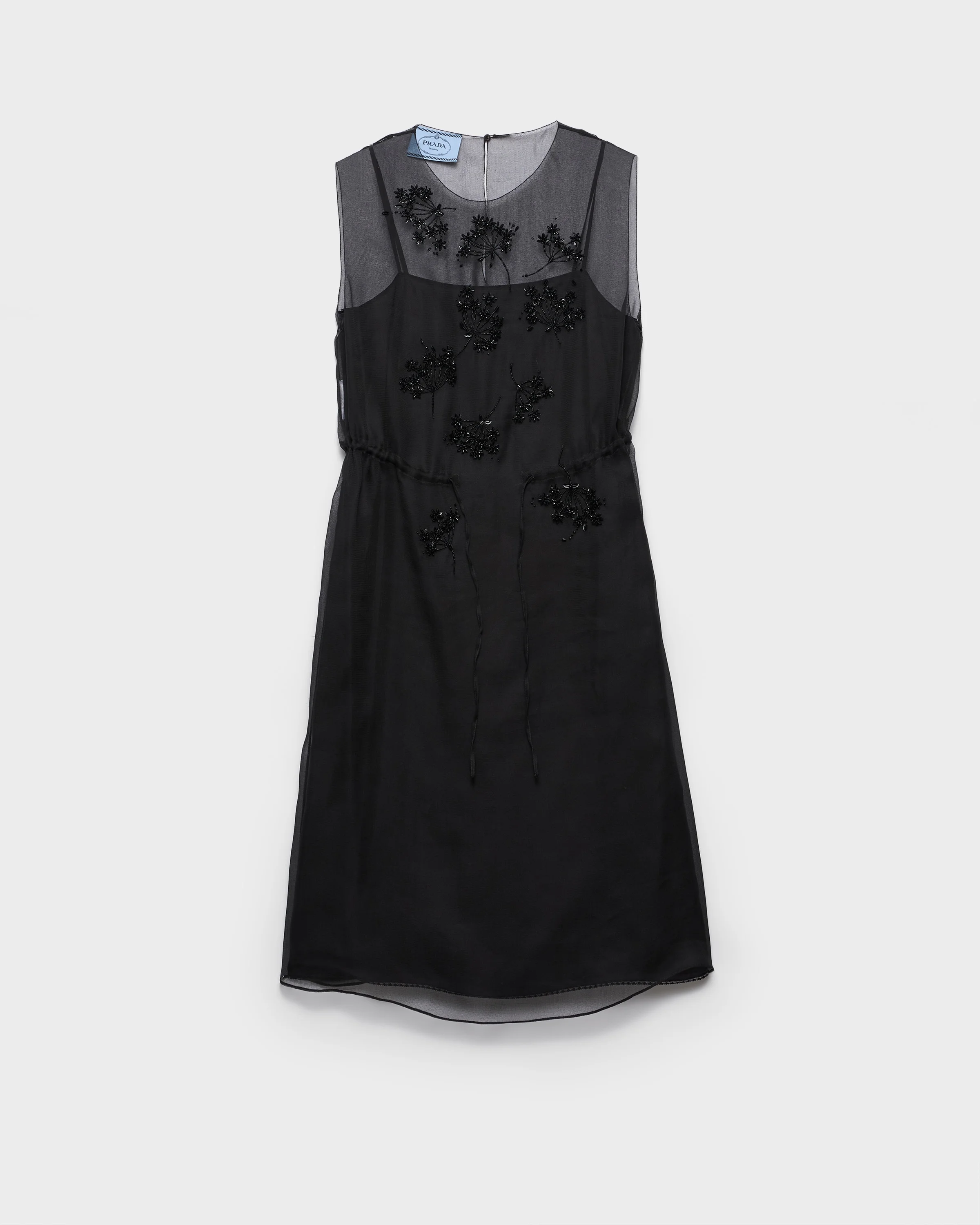 Embroidered silk cigaline dress - 1