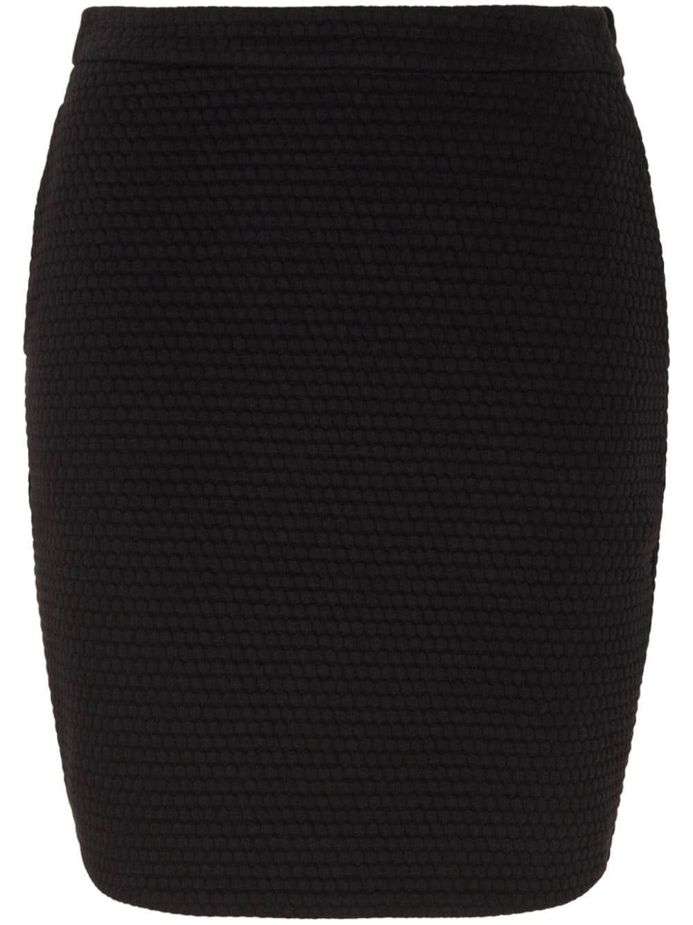elasticated-waist textured skirt - 1