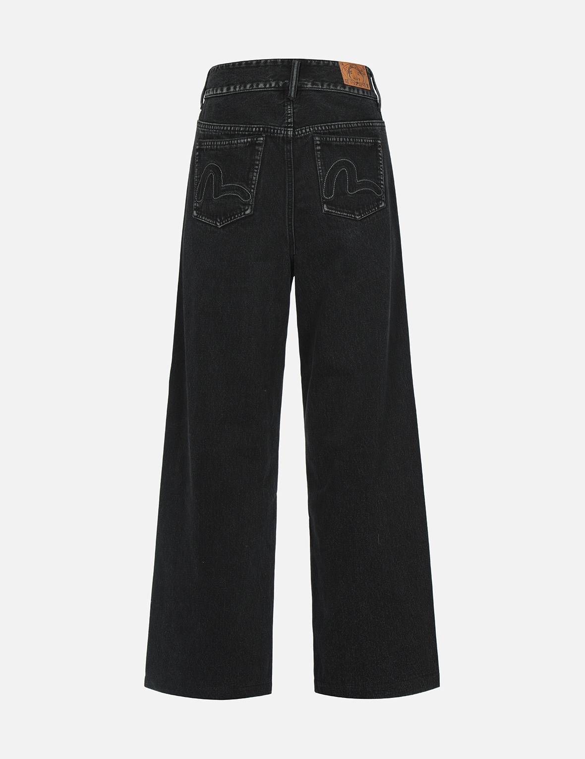 DENIM AND TERRY RECONSTRUCTED WIDE-LEG JEANS - 2