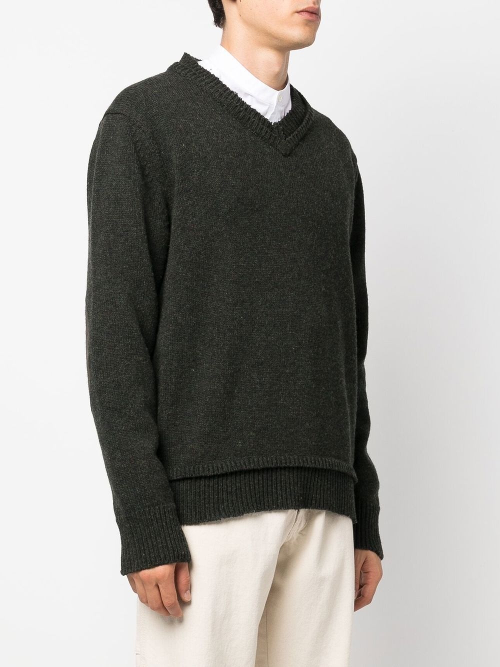 four-stitch elbow-patch jumper - 4