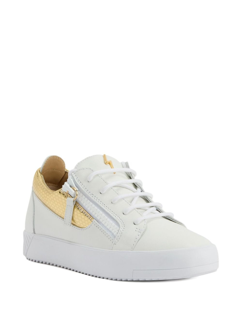 Gail snakeskin-panel zip-detail sneakers - 2