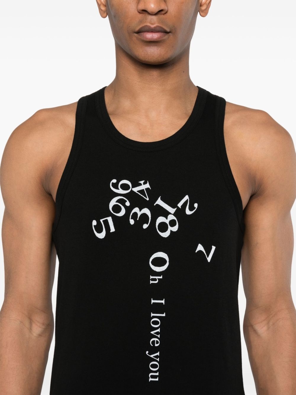 numbers-print cotton tank top - 5