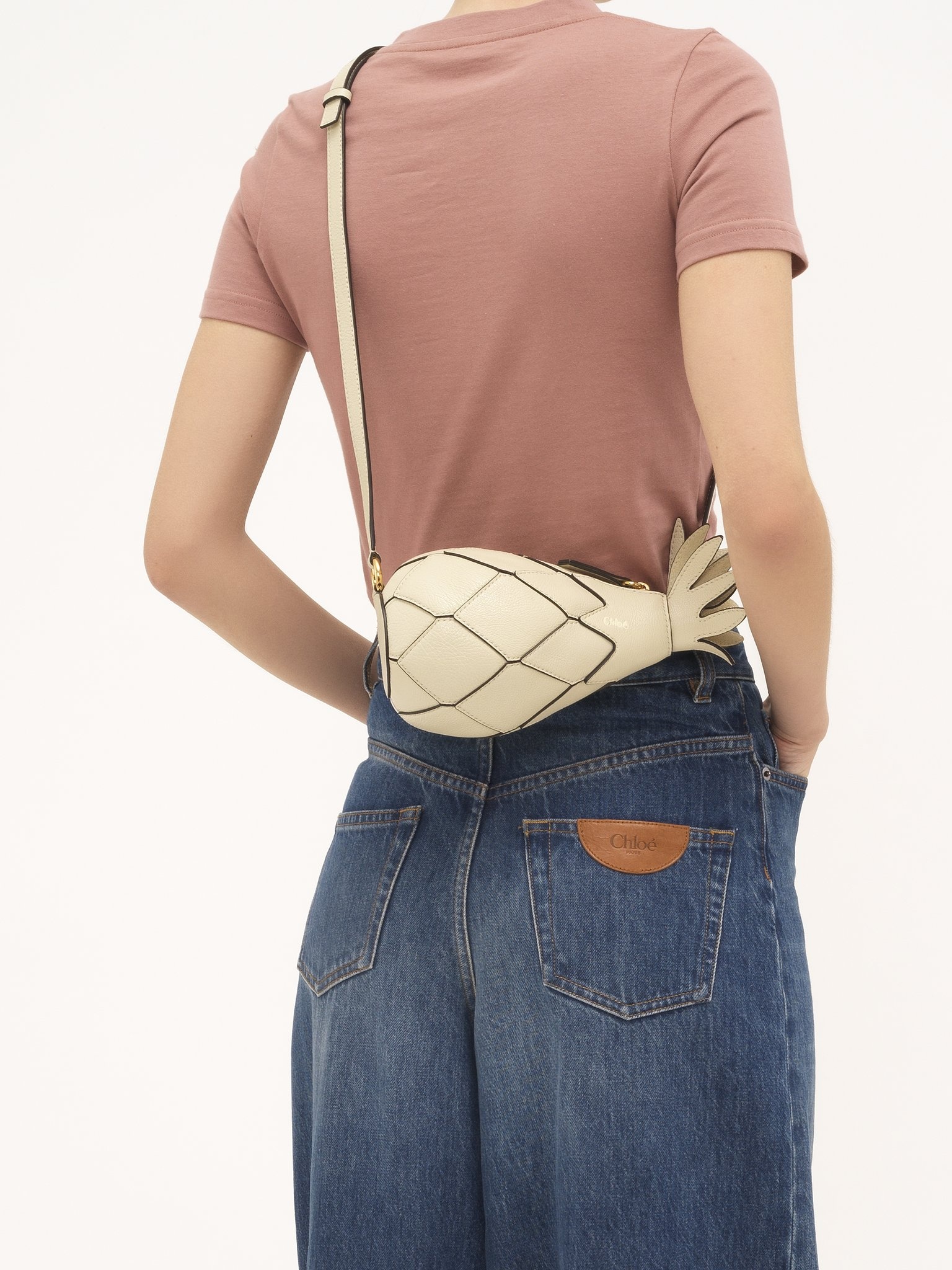 PINEAPPLE SHOULDER BAG IN GRAINED LEATHER - 2