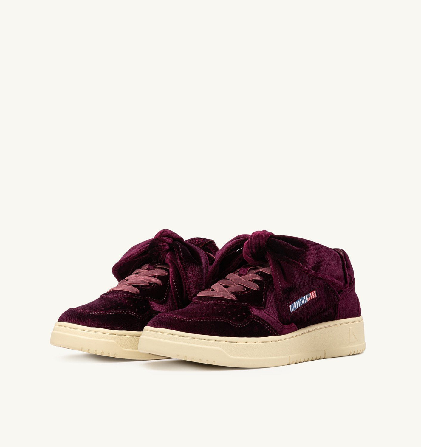 MEDALIST LOW BOW 'VELVET' SNEAKERS COLOR BURGUNDY - 2