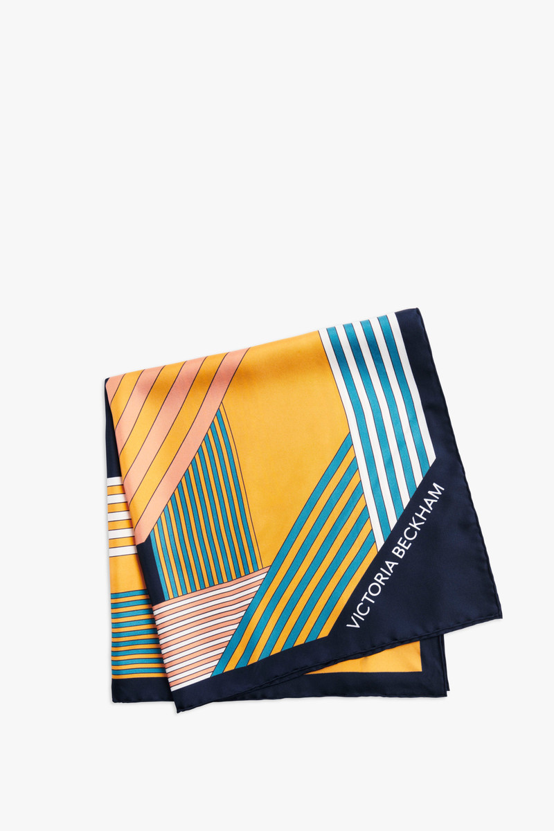 Victoria Beckham Silk Foulard in Navy Ribbon outlook