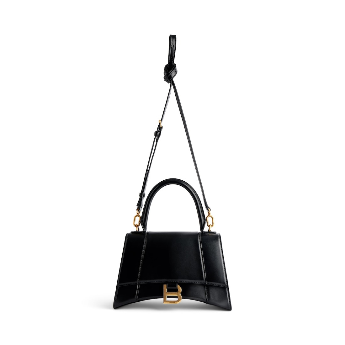Women's Hourglass Small Handbag Box in Black - 4