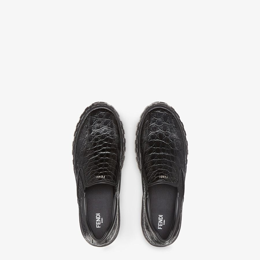 Black caiman low-tops - 4