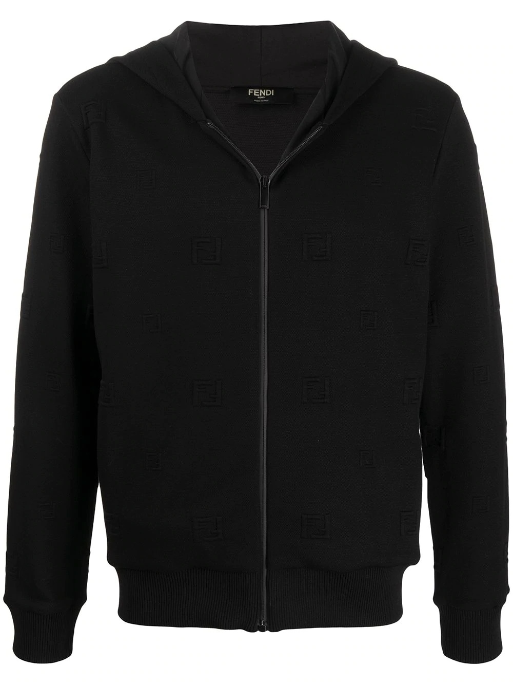 FF embroidery zip-up hoodie - 1