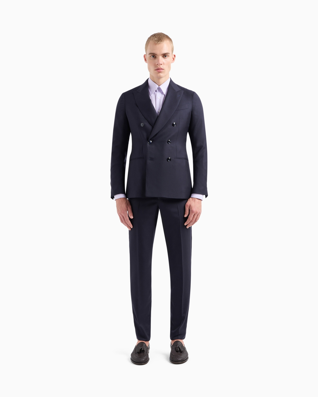 Napoli Line double-breasted cashmere and silk suit - 4
