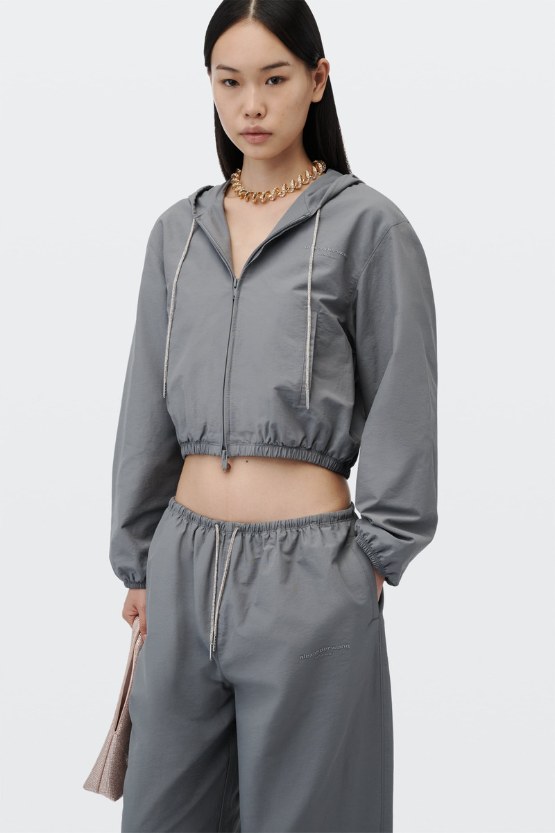 CRYSTAL DRAWCORD SHRUNKEN HOODIE JACKET 2