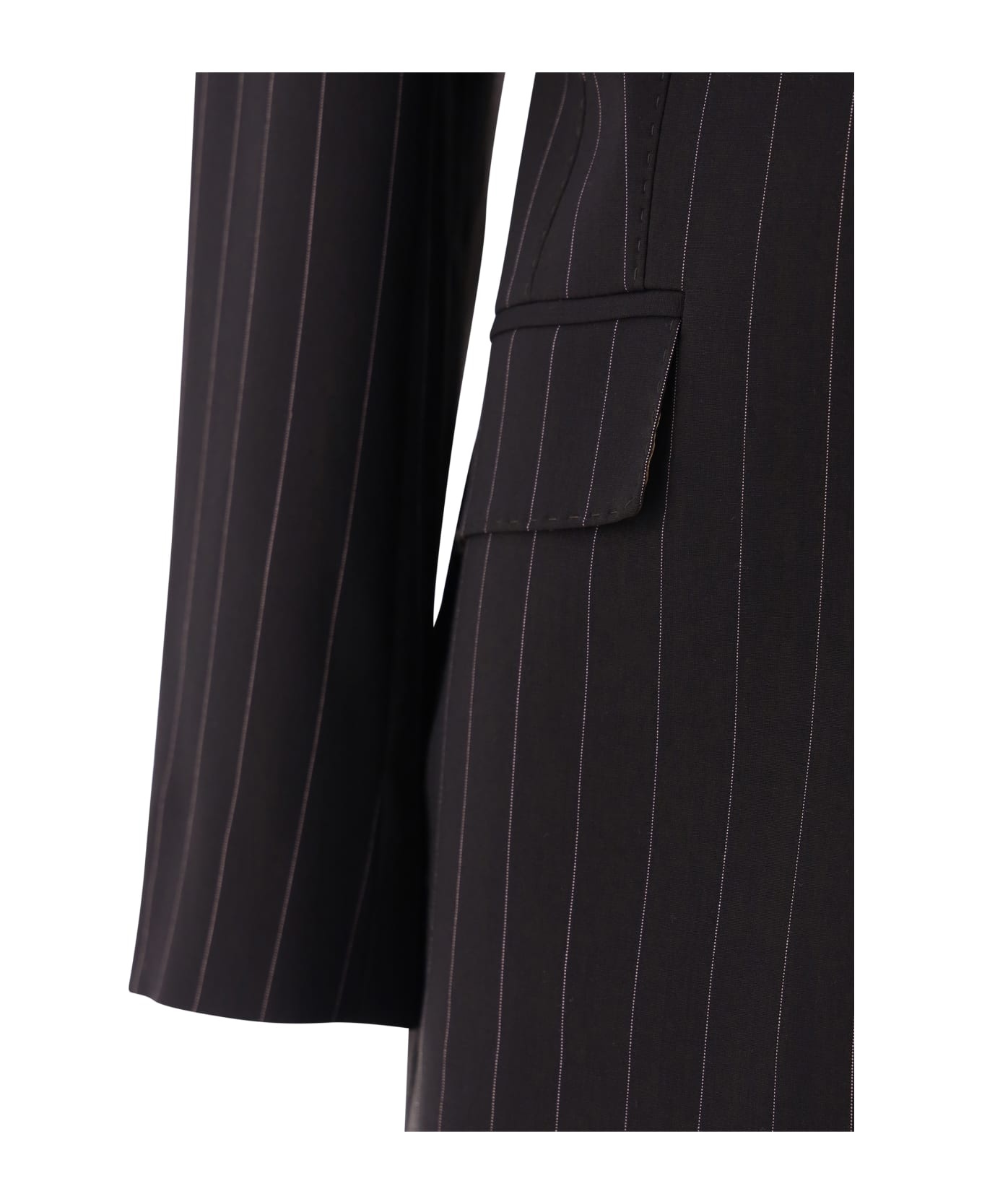 Wool Pinstripe Blazer - 3