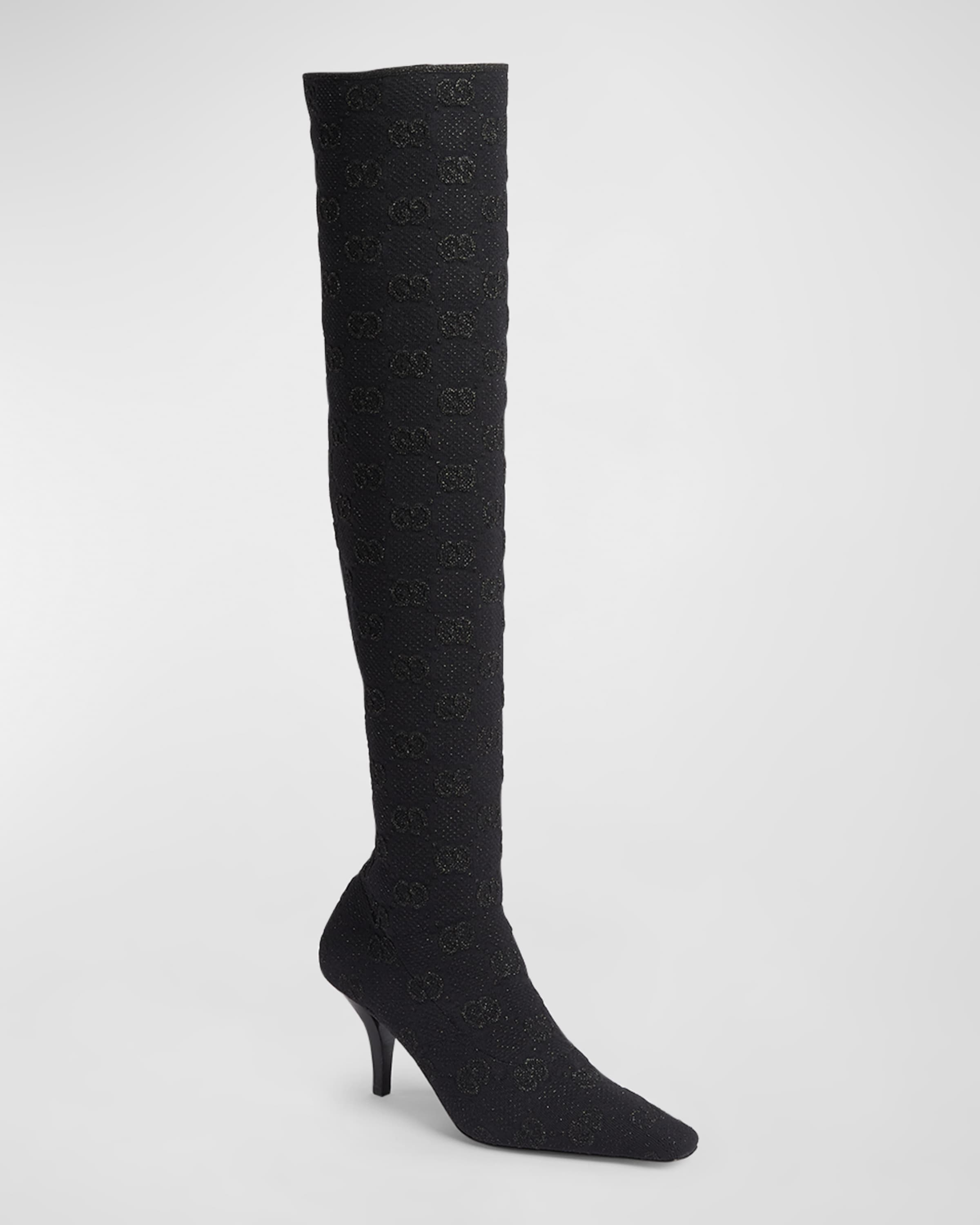 GUCCI Demi Shimmer GG Over-The-Knee Boots | neimanmarcus