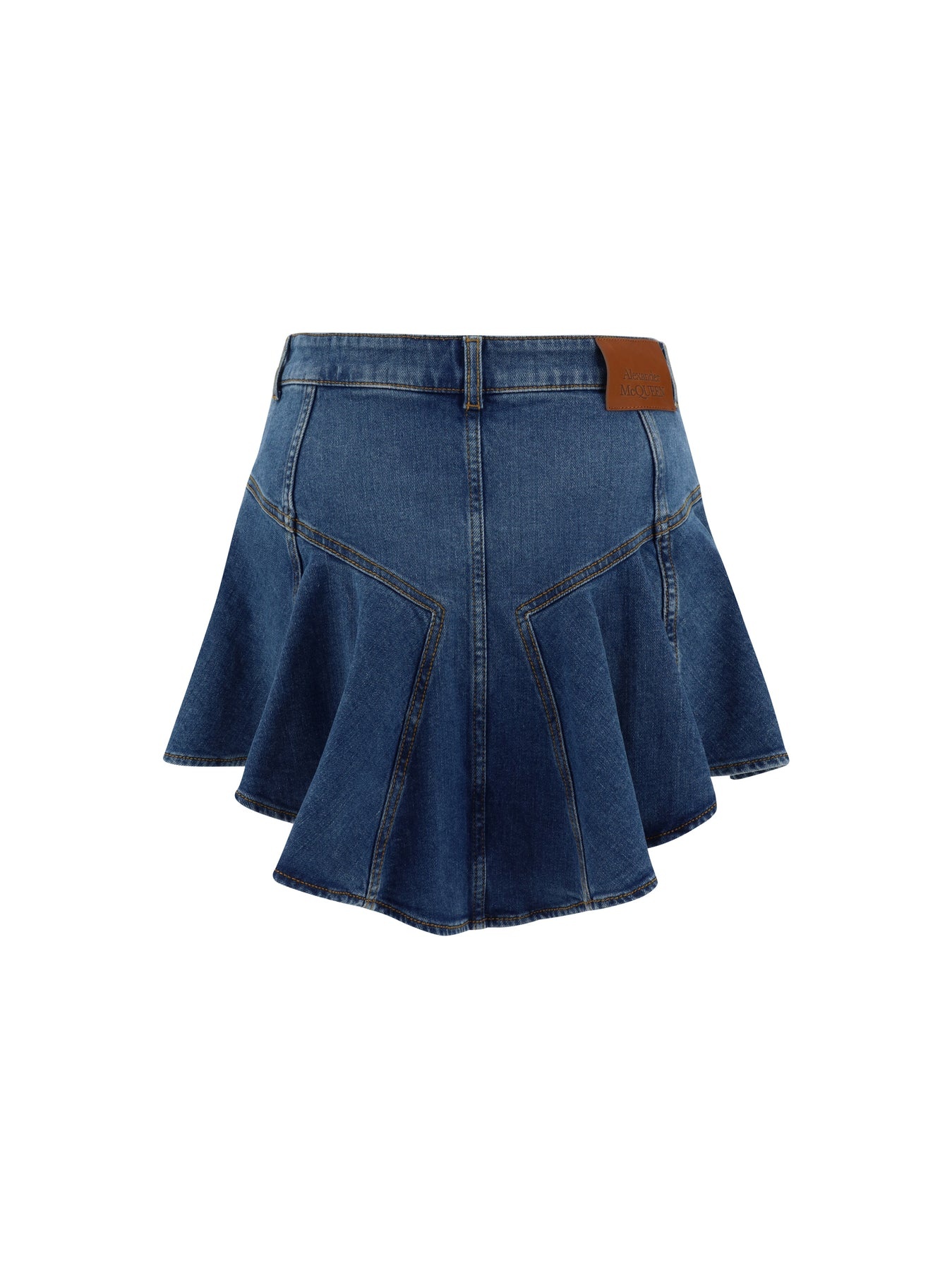 Alexander McQueen Denim Mini Skirt | wananluxury | REVERSIBLE