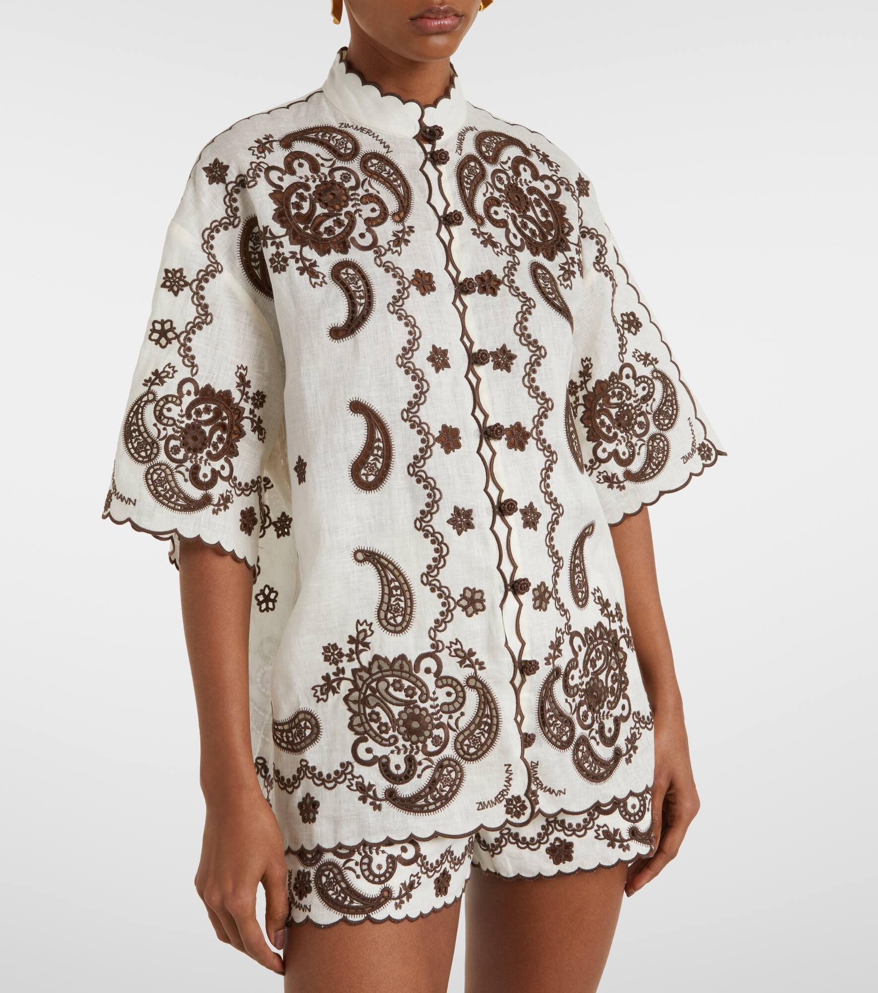 Ascension embroidered linen shirt - 6