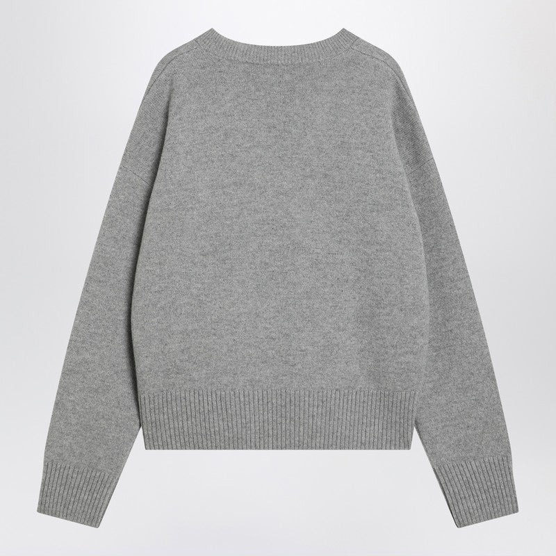 Ami Paris Grey Ami De Coeur Sweater In Wool And Cashmere Women - 2