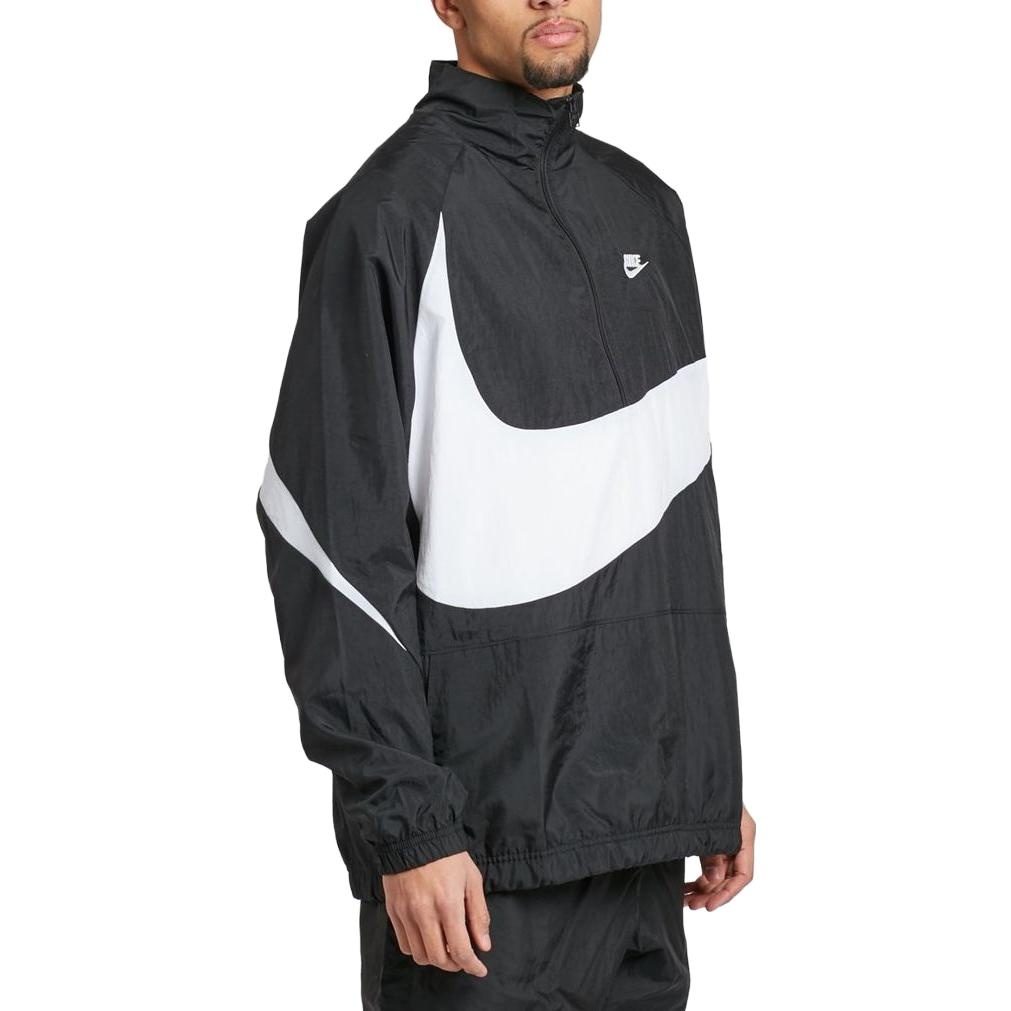 Nike Nike Swoosh Half Zip Woven Jacket 'Black White' AJ2696