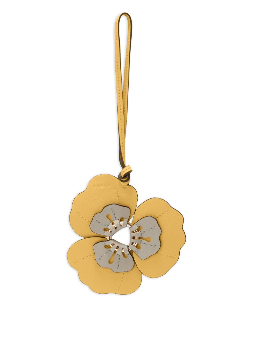 Allegra flower-leather charm - 1