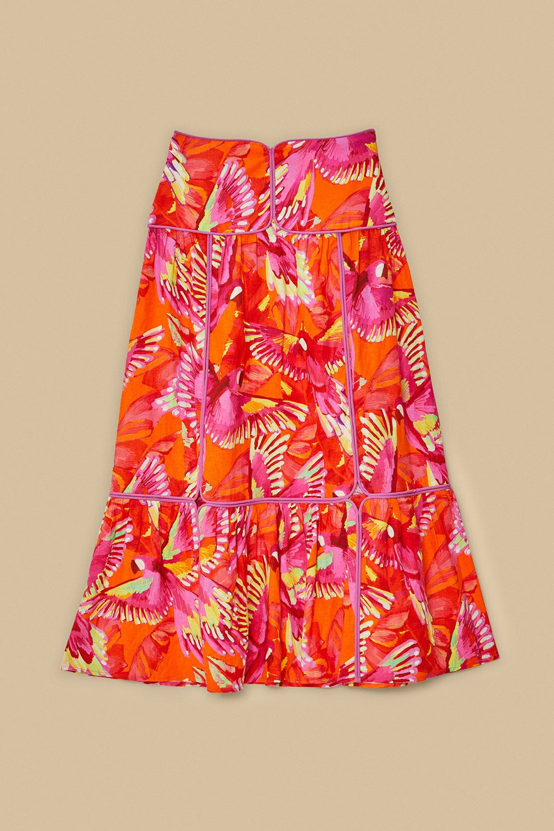 Orange Flying Birds Lenzing™ Ecovero™ Euroflax™ Skirt - 5