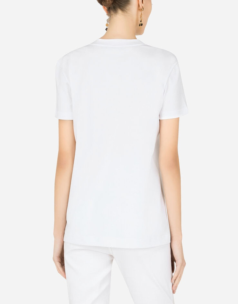Jersey T-shirt with Dolce & Gabbana embroidery 5