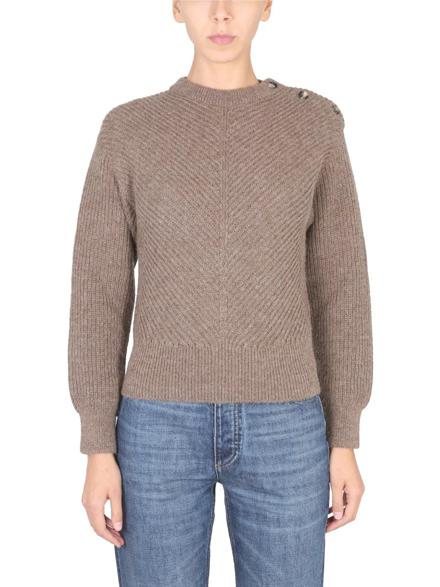 Bottega Veneta Women Alpaca Knit With Chevron Pattern - 1