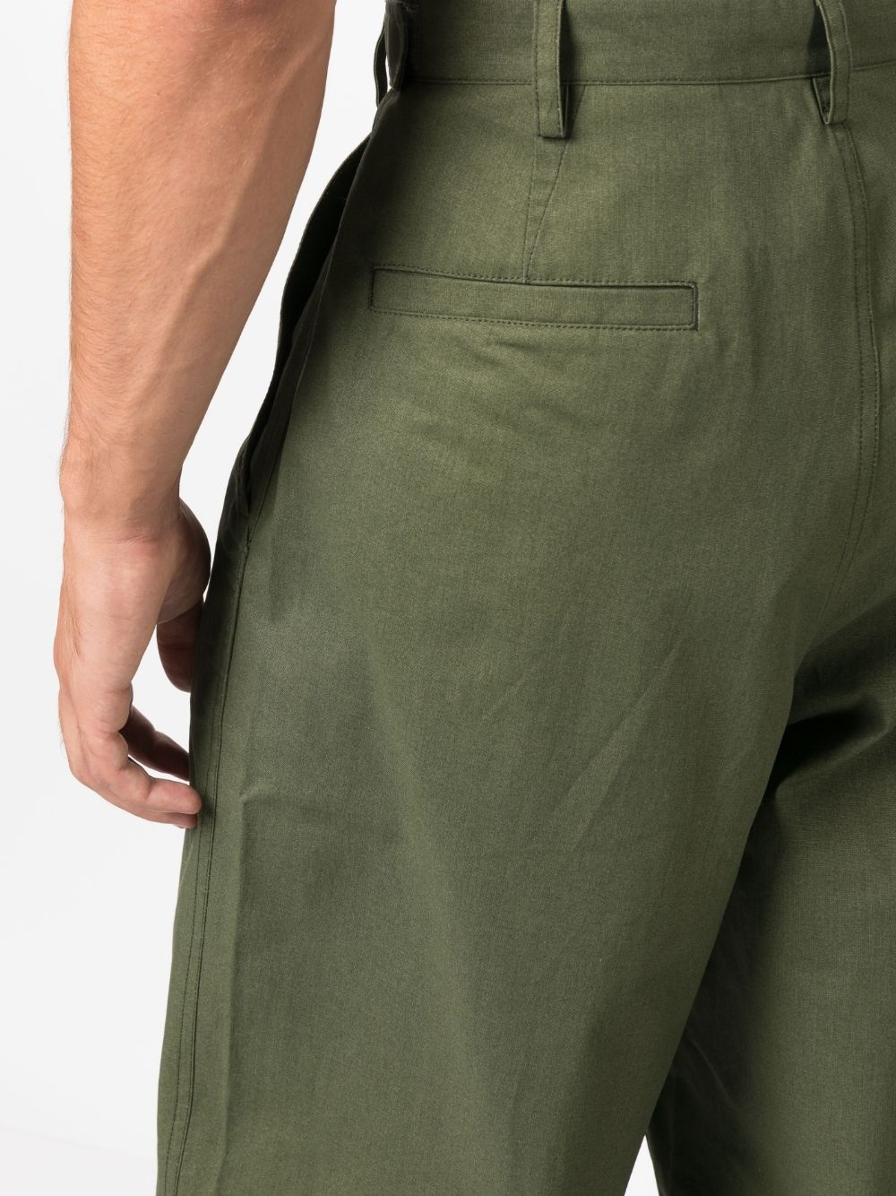mid-rise wide-leg cotton trousers - 5