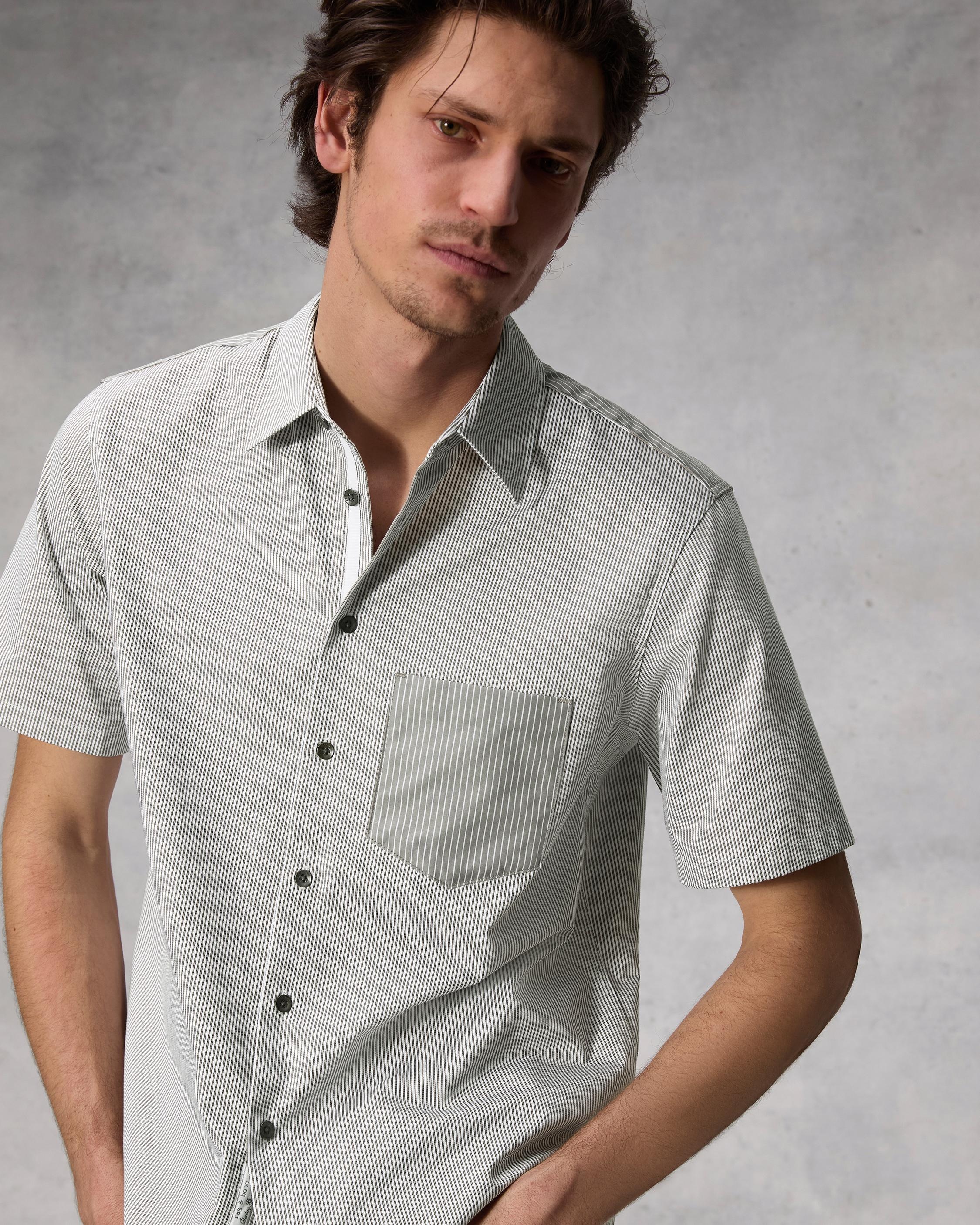 Dalton Striped Cotton Nylon Shirt
Relaxed Fit Button Down - 6