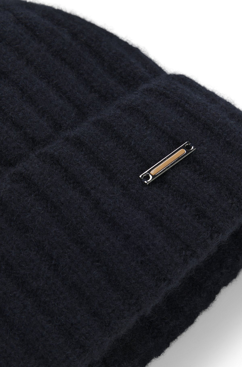 CASHMERE BEANIE HAT WITH RIBBING 5
