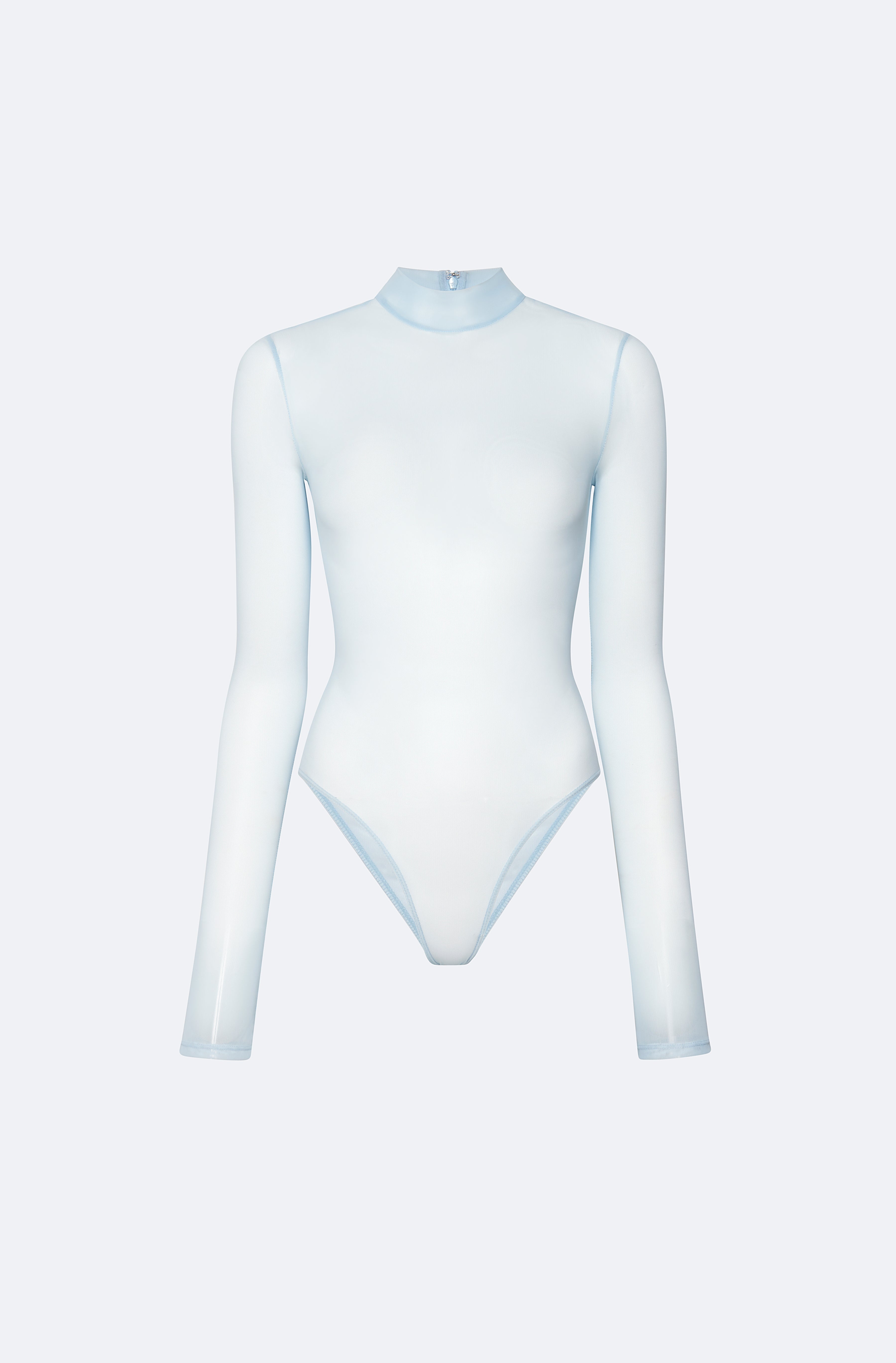 Mesh Mock Neck Bodysuit - 1