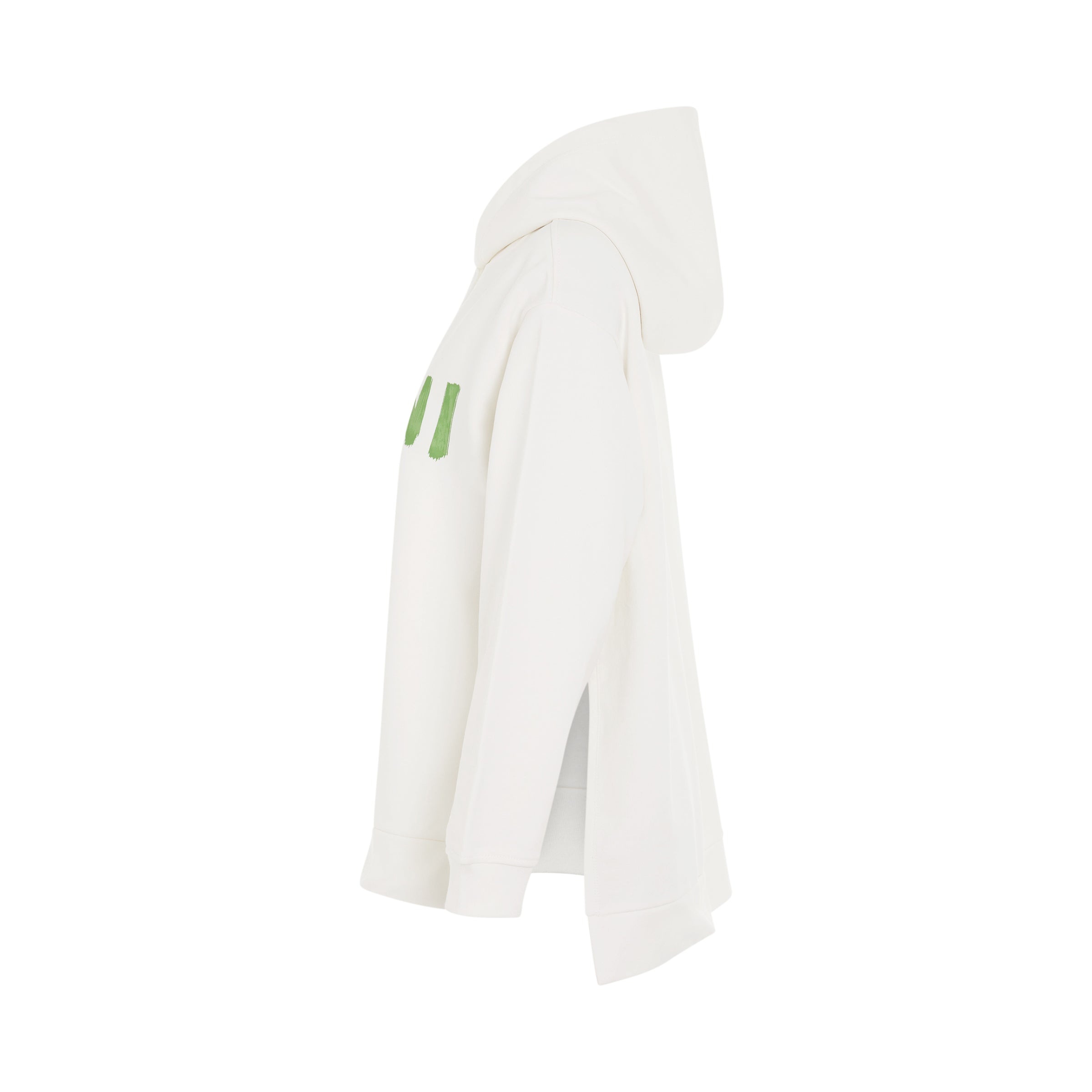 Logo Printed Hoodie in White - 3
