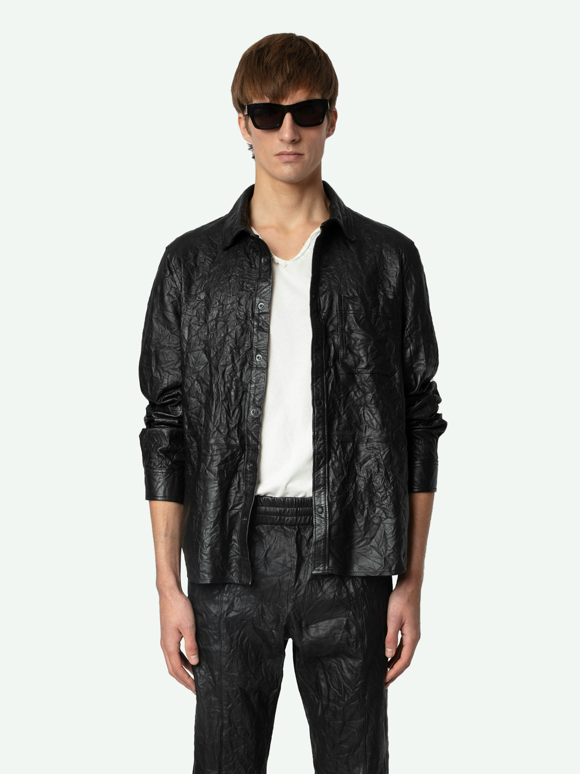 Serge Leather Shirt - 3
