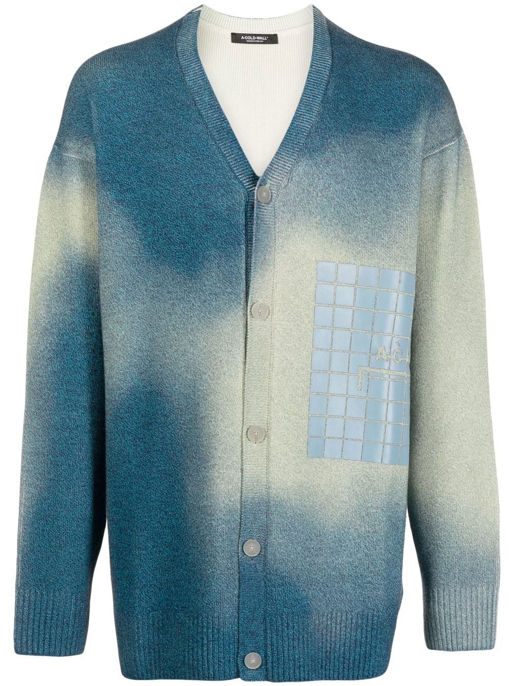 logo-print gradient cardigan - 1