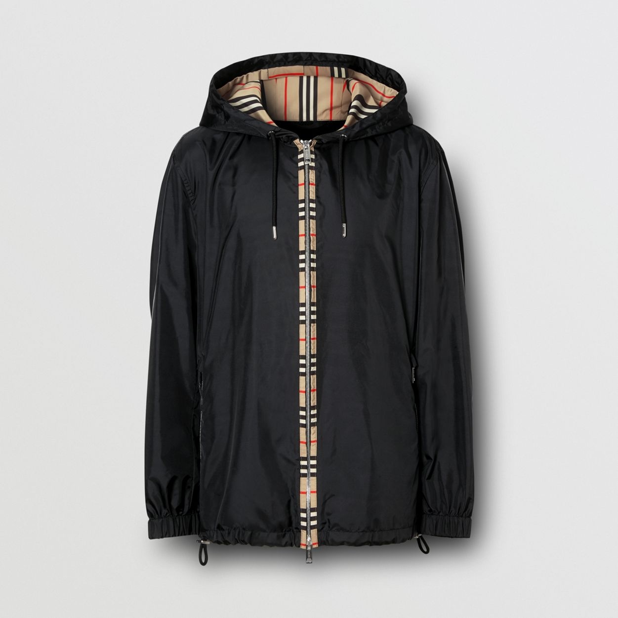 Icon Stripe Detail Nylon Canvas Hooded Jacket - 1