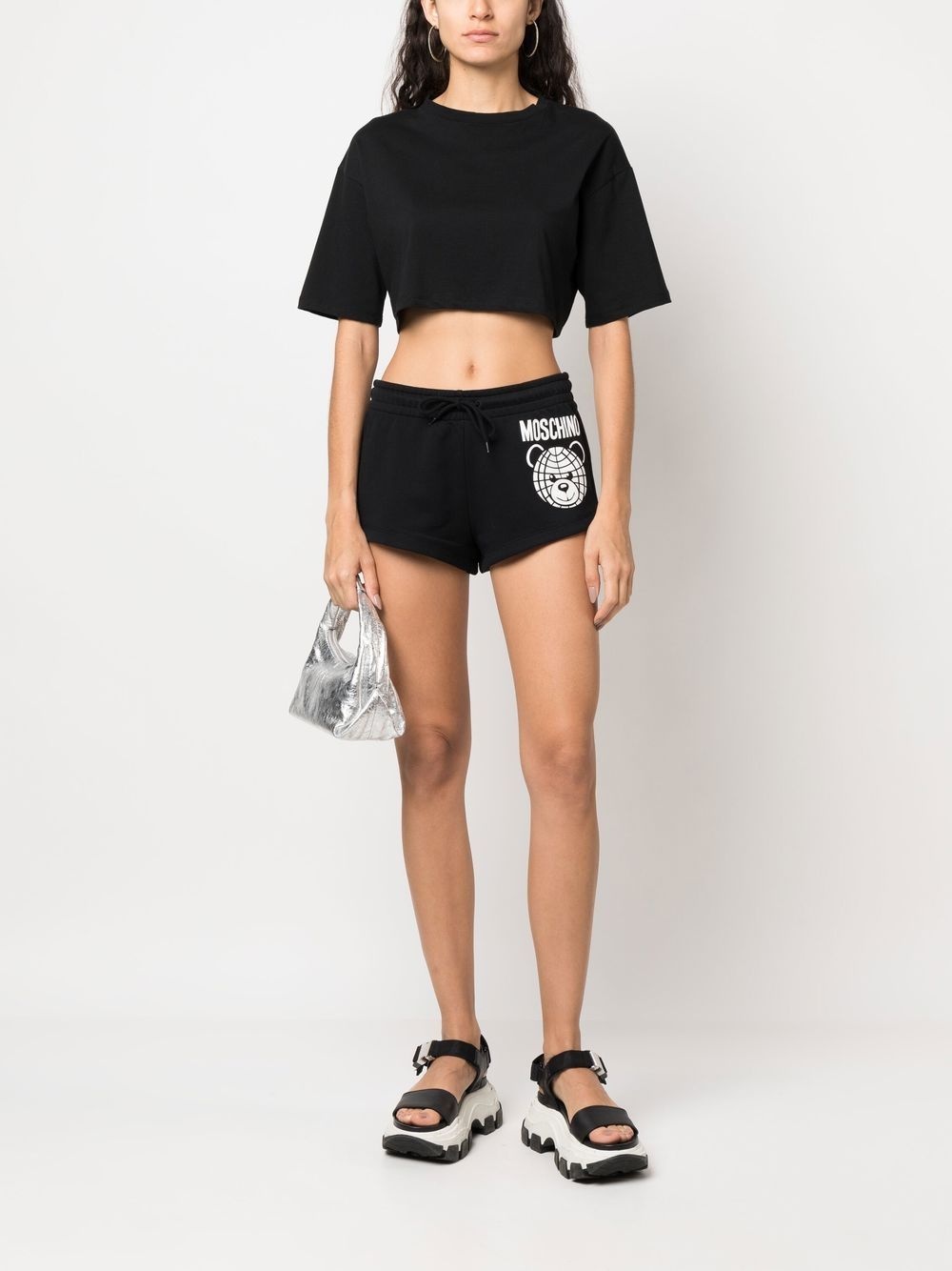 logo print mini shorts - 2