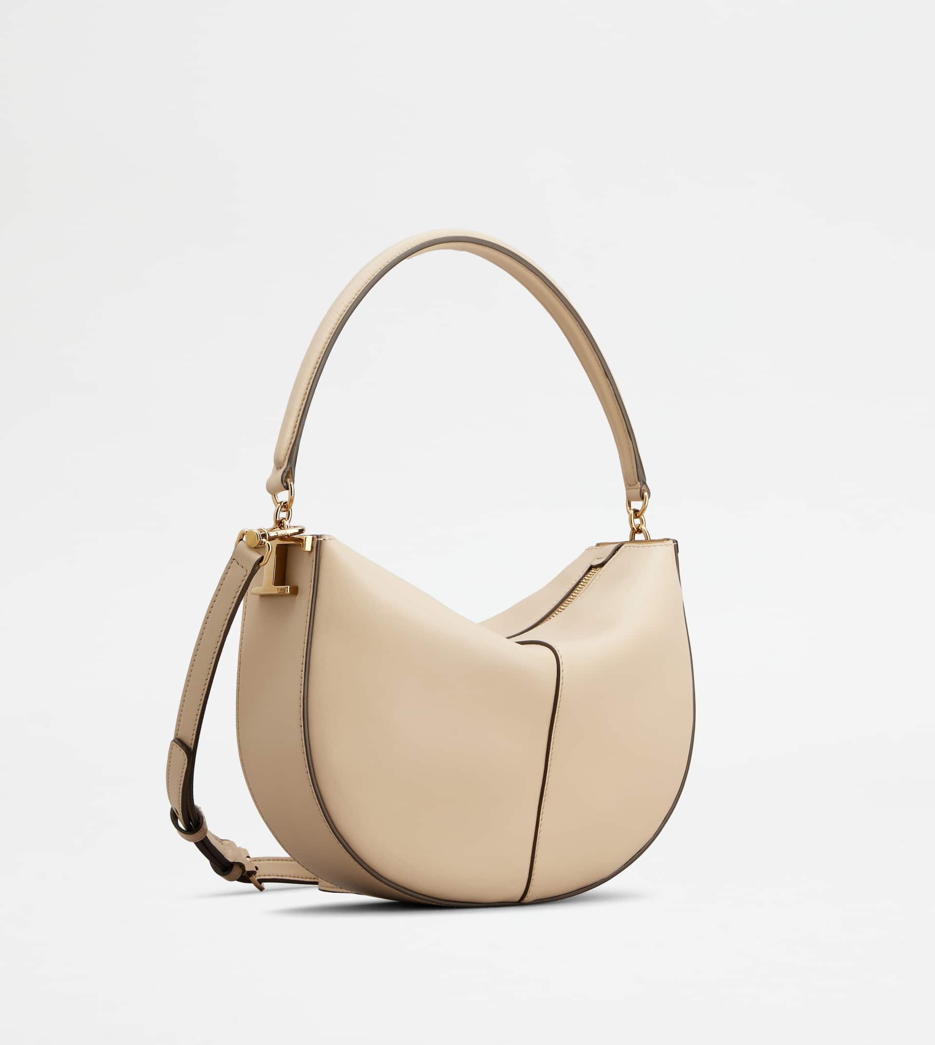 TOD'S T CASE HOBO BAG IN LEATHER MINI - BEIGE - 3