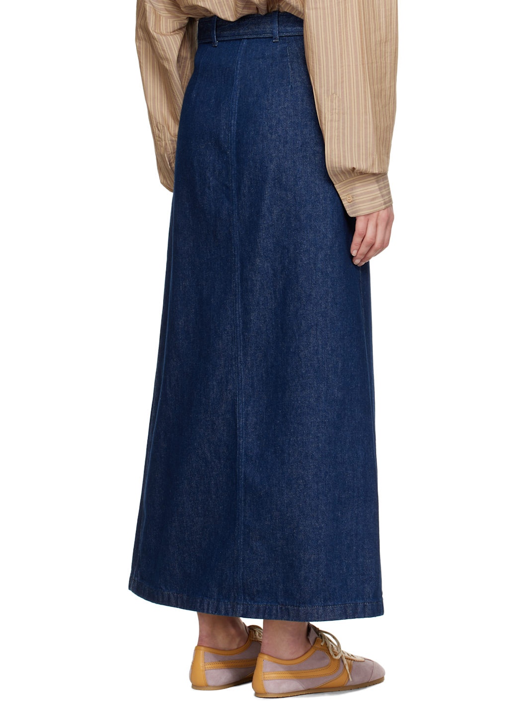Navy Belted Maxi Skirt - 3