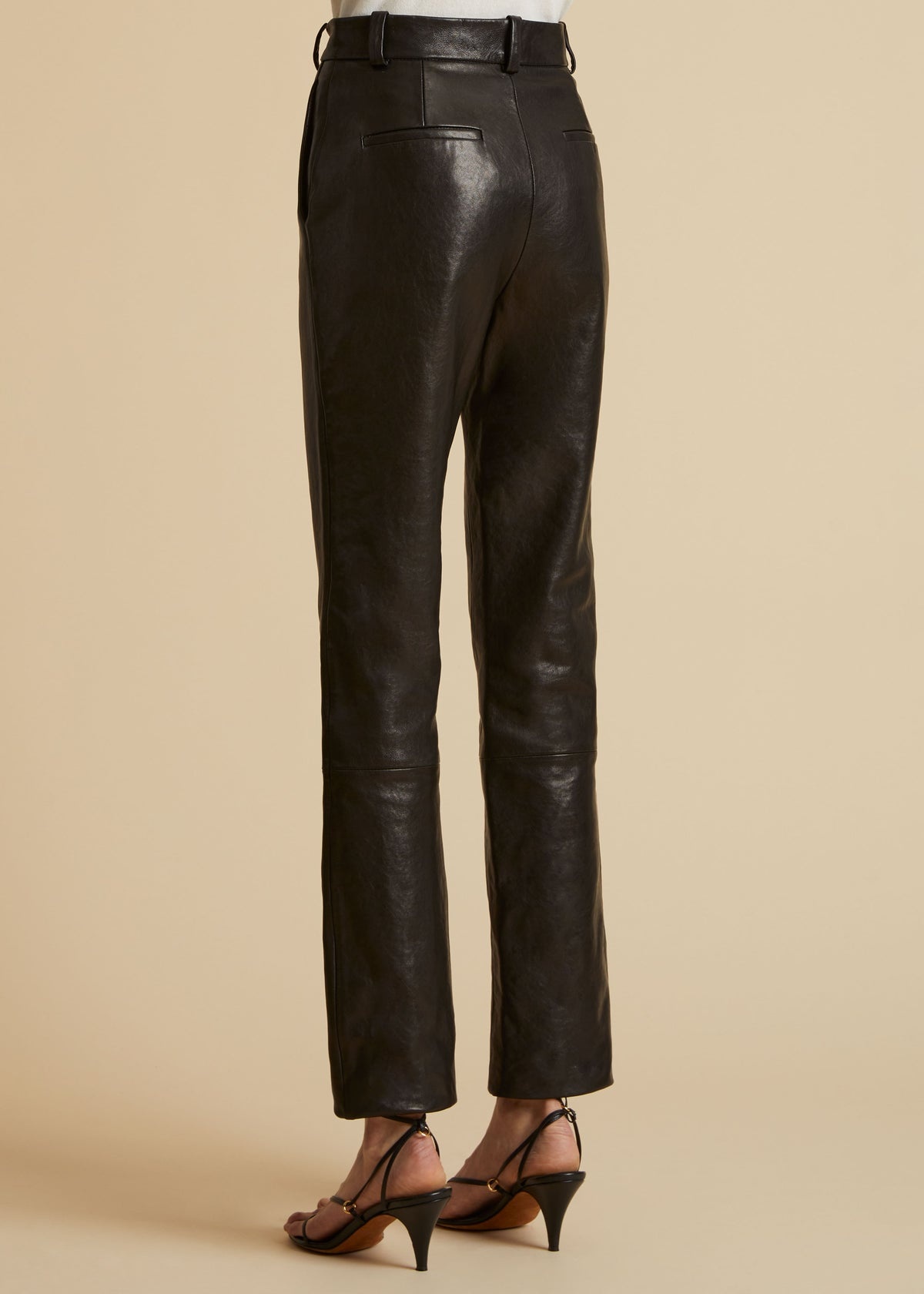 The Emile Pant in Black Leather - 3