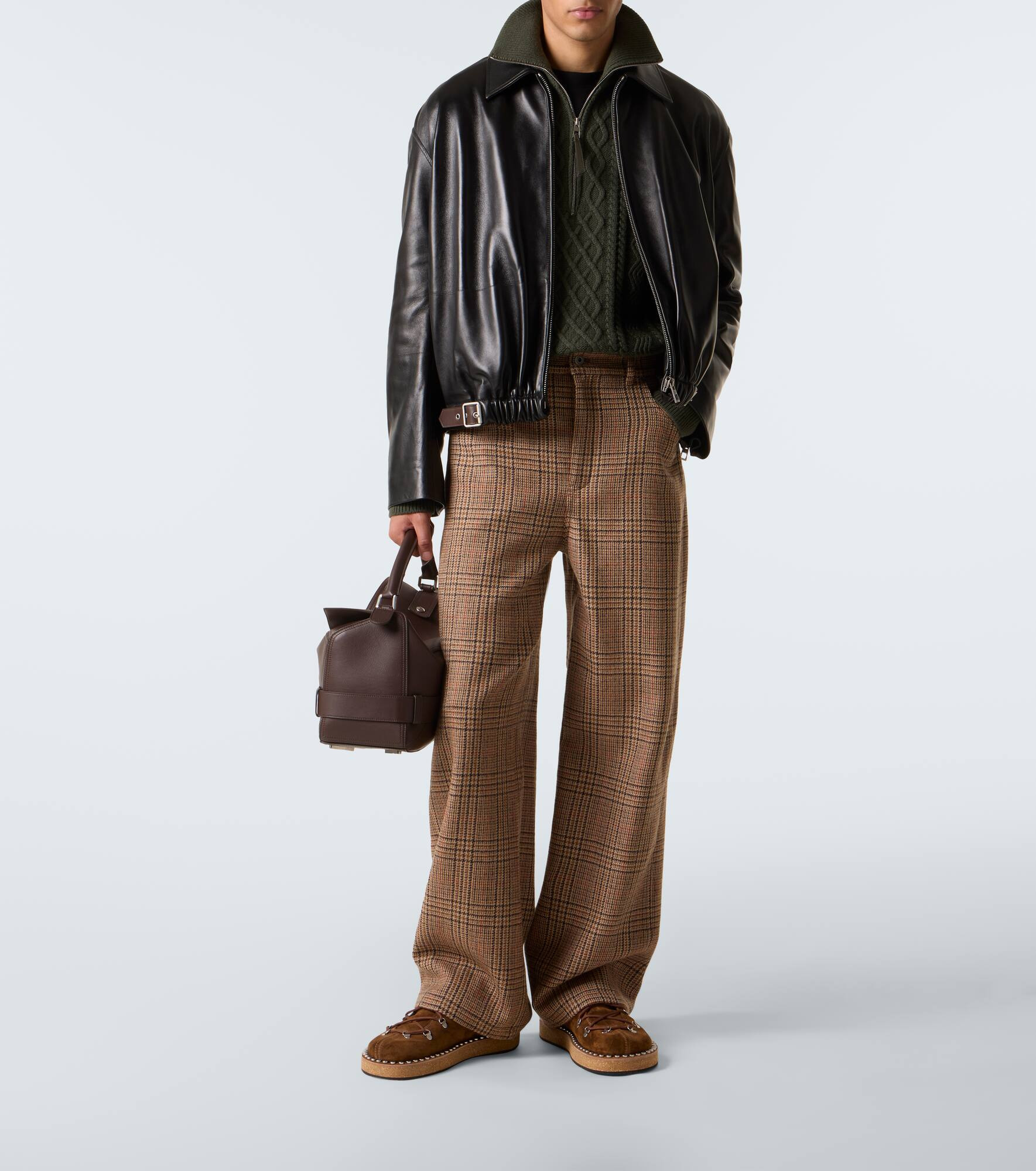 Checked wool wide-leg pants - 2