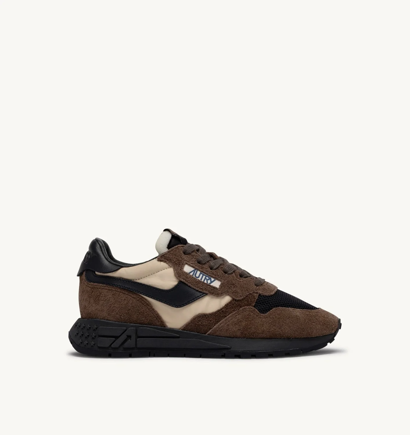 REELWIND LOW SNEAKERS IN DARK BARK PEBBLE AND PHANTOM SUEDE AND NYLON - 1