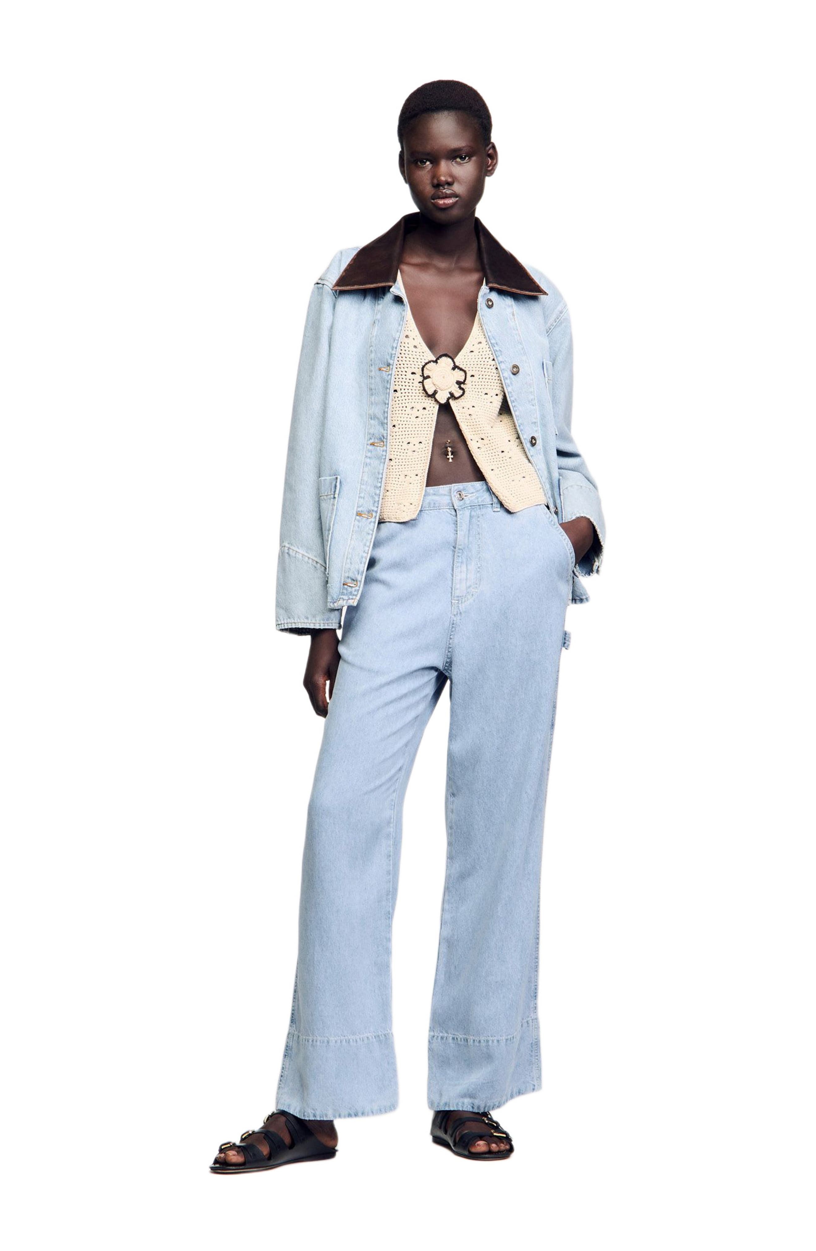 SANDRO Crochet cardigan in Ecru at Nordstrom - 7