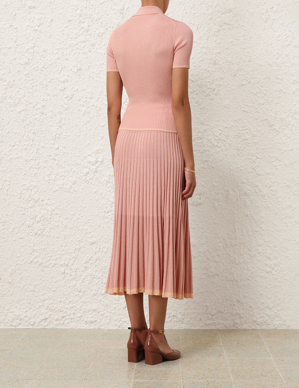 METALLIC MIDI SKIRT - 4