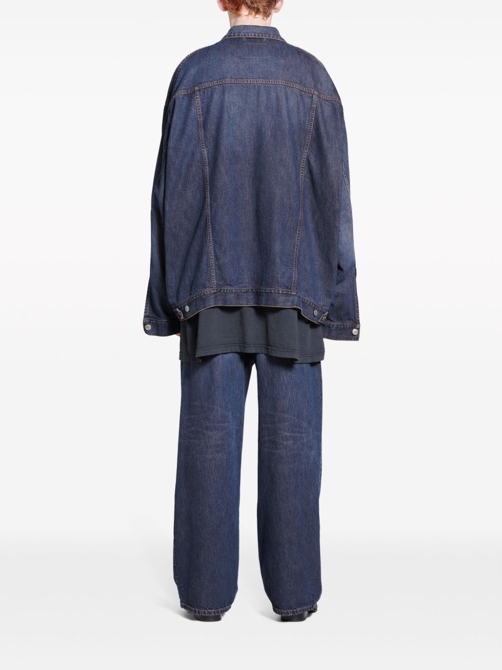 【関税&送料込】Balenciaga Denim Off-The-Shoulder Oversized Balenciaga off-shoulder Denim Jacket | Blue | FARFETCH