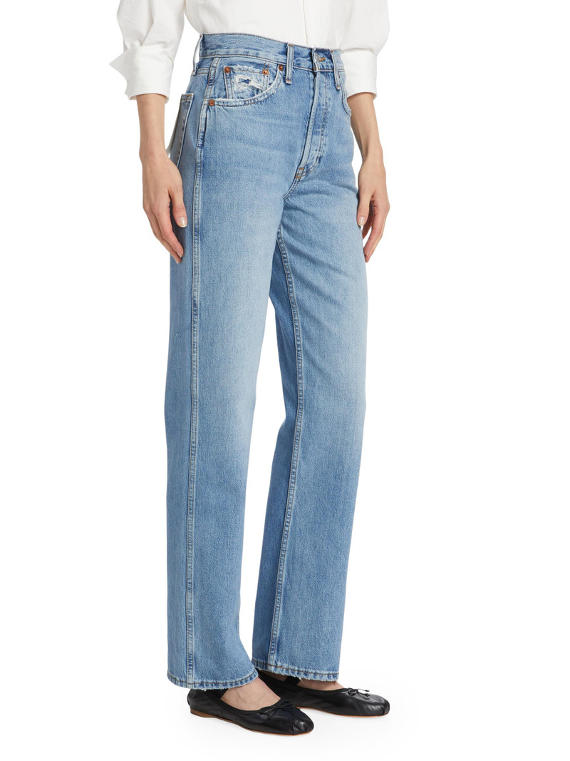 Women's 90s High-Rise Rigid Straight Jeans - Worn Blue 4